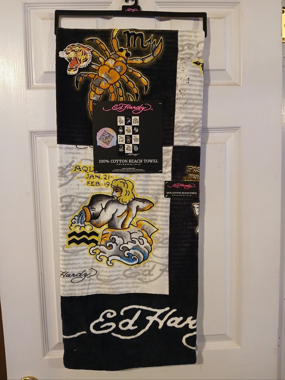 Ed Hardy NWT Zodiac 6ft Beach Towel